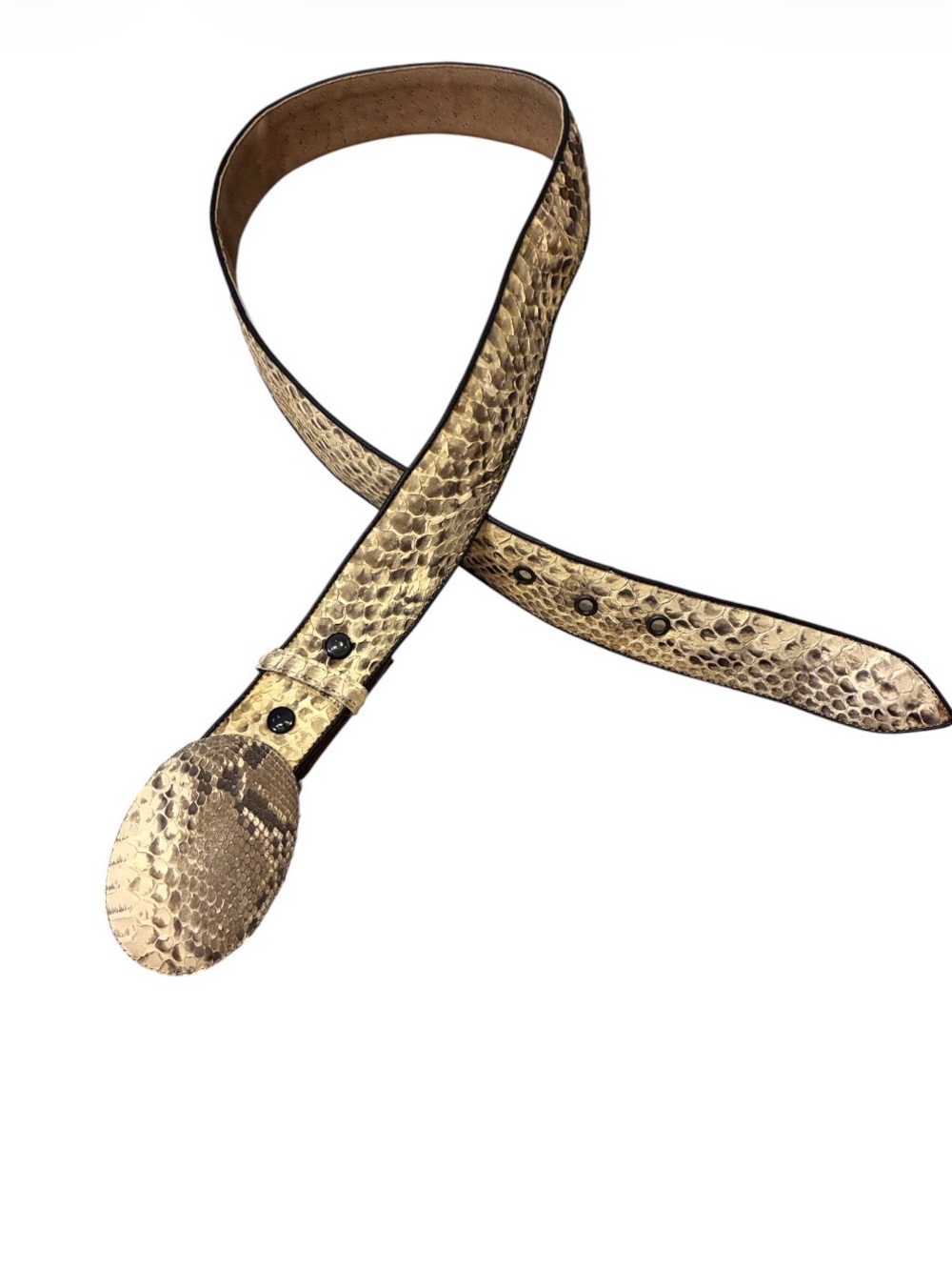 Vintage Authentic Python Snake Skin Leather Back Reptile Belt Western
